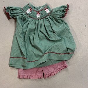 Green and Red Kids Dress Set